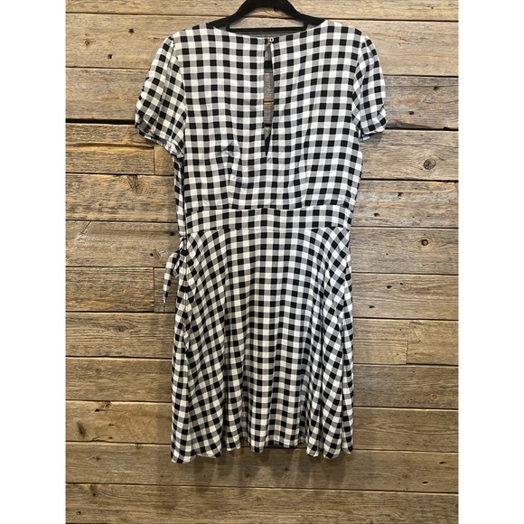 NWT Abercrombie & Fitch Dress Women's Size S Black/White Checkered Fit & Flare‎ - Picture 10 of 12